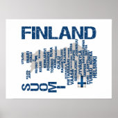 affiche de la carte FINLANDE (Devant)