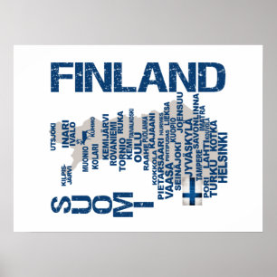 affiche de la carte FINLANDE