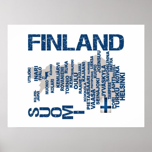 affiche de la carte FINLANDE (Devant)