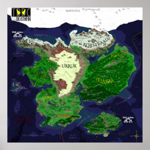 Affiche de la carte mondiale de la CDD (continent