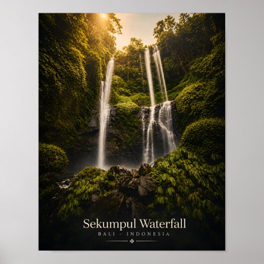 Affiche de la cascade de Sekumpul à Bali (Devant)