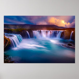 affiche de la cascade islandaise
