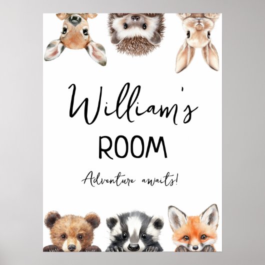Affiche de la chambre de bébé avec des animaux mig (Devant)