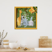 Affiche de la chambre d'enfants Animaux de Safari  (Cuisine)