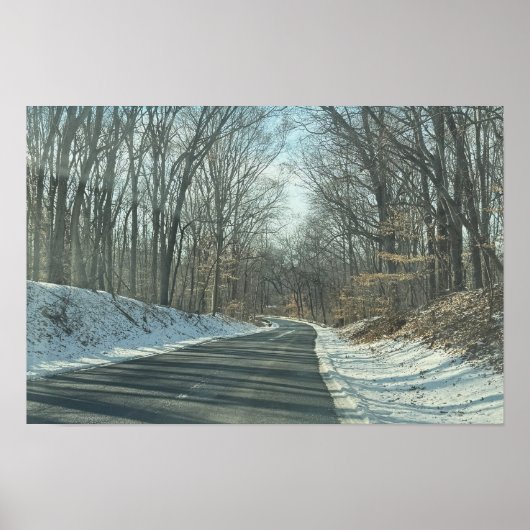 Affiche de la chaussée du parc en hiver (Devant)