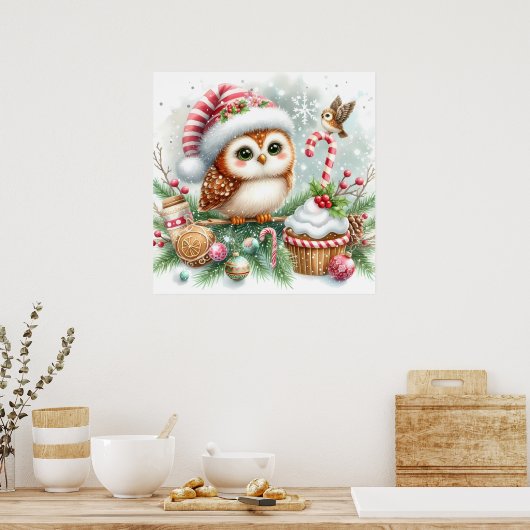 Affiche de la Chouette de Noël (Cuisine)