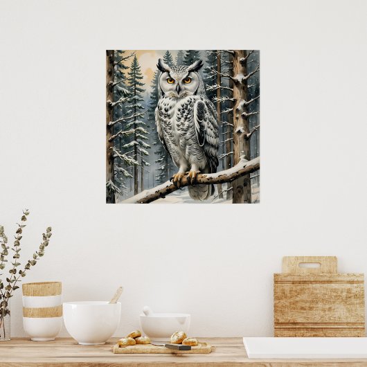 Affiche de la chouette d'hiver (Cuisine)