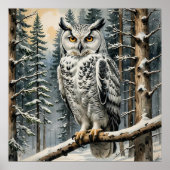 Affiche de la chouette d'hiver (Devant)