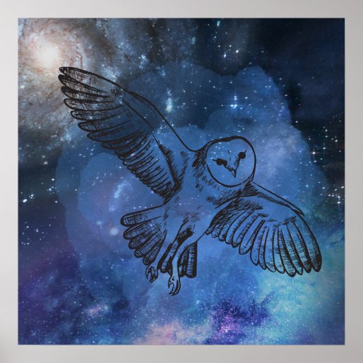 Affiche de la chouette volante de minuit (Devant)