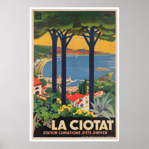 Affiche de La Ciotat Plages françaises Art France