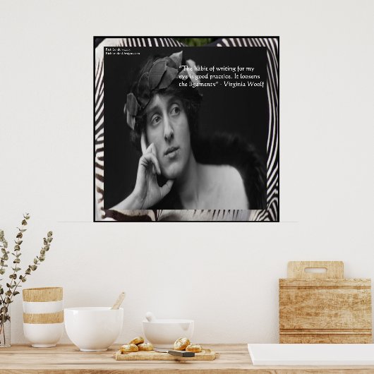 affiche de la citation de Virginia Woolf & Writing (Cuisine)