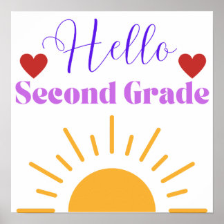 Affiche de la classe Sunshine "Hello Second Grade"