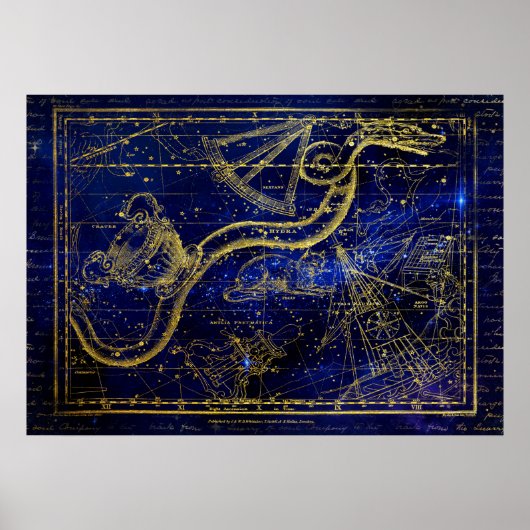 affiche de la constellation du chat et du serpent (Devant)