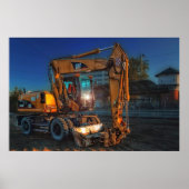 affiche de la construction du bulldozer de camion- (Devant)