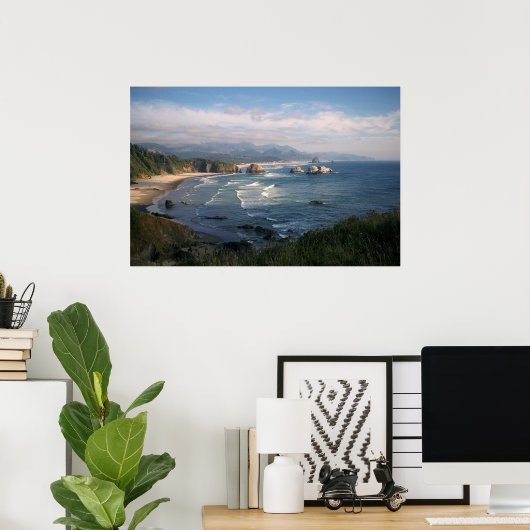 Affiche de la côte de l'Oregon (Bureau à domicile)