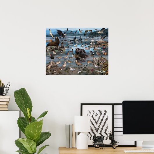 Affiche de la côte du Pacifique (Bureau à domicile)