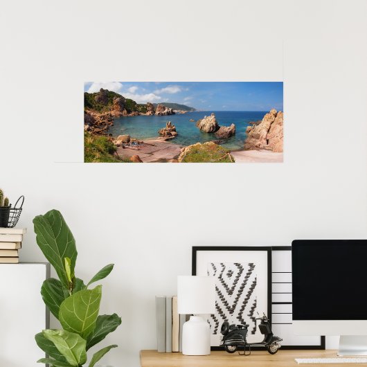 Affiche de la côte rocheuse rouge de Sardaigne (Bureau à domicile)