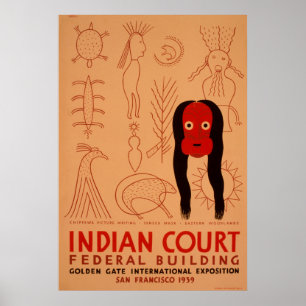 Affiche de la Cour fédérale du bâtiment Vintage WP