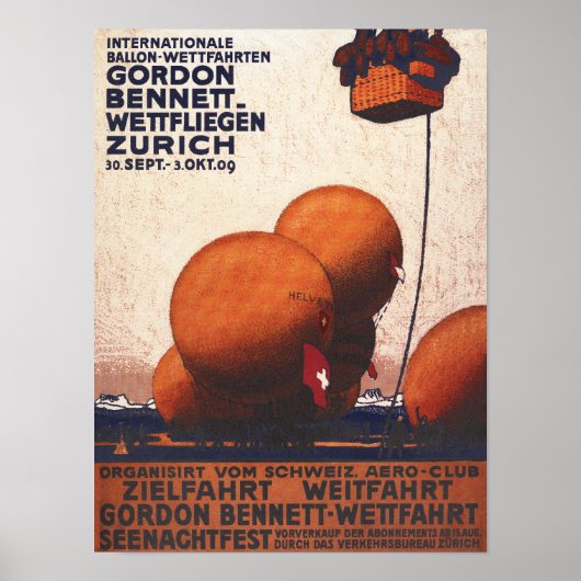 Affiche de la course de ballon à air chaud Gordon (Devant)