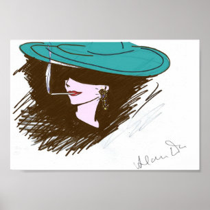 Affiche de la Dame en Casquette