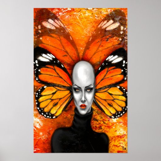 Affiche de la dame papillon - Peinture (Devant)