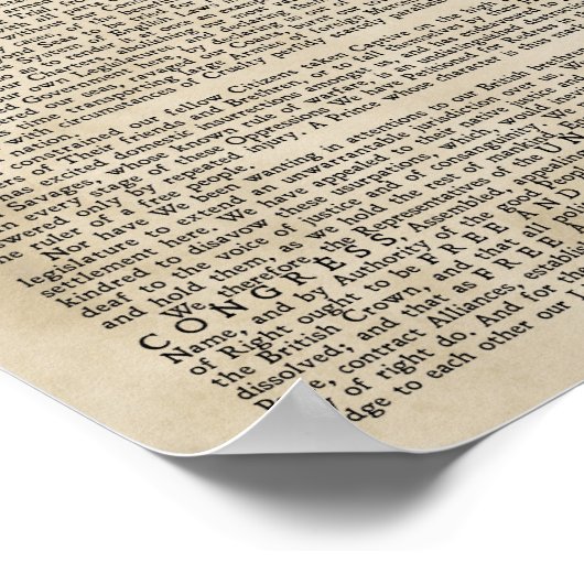 Affiche de la Déclaration d'indépendance (Coin)