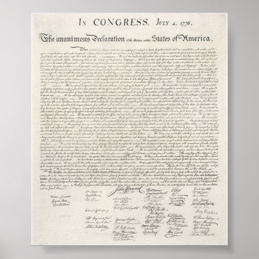 Affiche de la Déclaration d'indépendance des États (Devant)