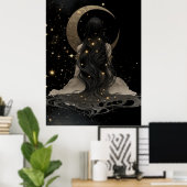 Affiche de la déesse du croissant de lune enchanté (Bureau à domicile)