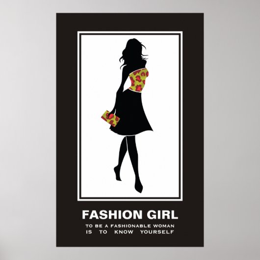 Affiche de la Fashion girl rouge vert empreinte de (Devant)
