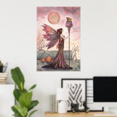 Affiche de la fée de fantaisie du dragon doré (Bureau à domicile)