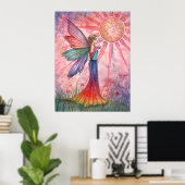 Affiche de la fée soleil et arc-en-ciel (Bureau à domicile)
