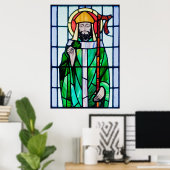 affiche de la fenêtre en vitrail st patrick (Bureau à domicile)