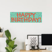 Affiche de la fête d'anniversaire joyeuse (Bureau à domicile)