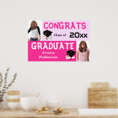 Affiche de la fête de graduation Ajouter photo ros (Cuisine)