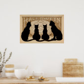 affiche de la fête des chats noirs d'Halloween vin (Cuisine)