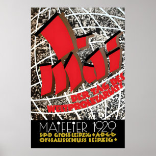 Affiche de la Fête du Travail allemande 1929 Répub