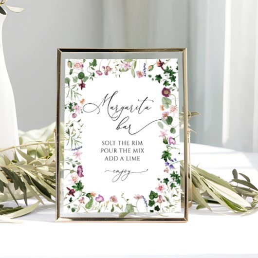 Affiche de la fête prénuptiale florale au bar à Ma