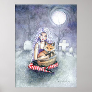 Affiche de la fille gothique et du renard d'Annie