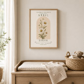Affiche de la fleur de naissance d'avril Daisy
