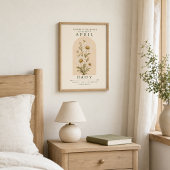Affiche de la fleur de naissance d'avril Daisy