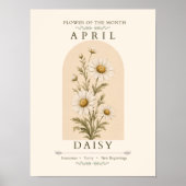 Affiche de la fleur de naissance d'avril Daisy (Devant)