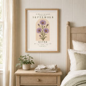 Affiche de la fleur de naissance de l'aster de sep