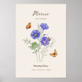 Affiche de la fleur de naissance de Morning Glory (Devant)