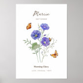 Affiche de la fleur de naissance de Morning Glory (Devant)
