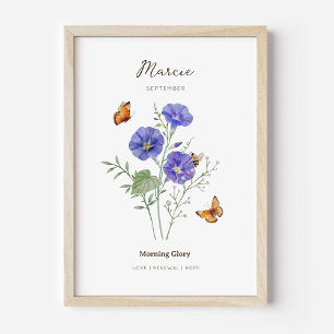 Affiche de la fleur de naissance de Morning Glory