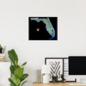 Affiche de la Floride vue de l'espace par satellit (Bureau à domicile)