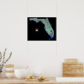 Affiche de la Floride vue de l'espace par satellit (Cuisine)