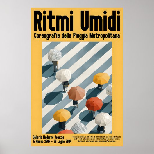 Affiche de la foule au parapluie Impression graphi (Devant)