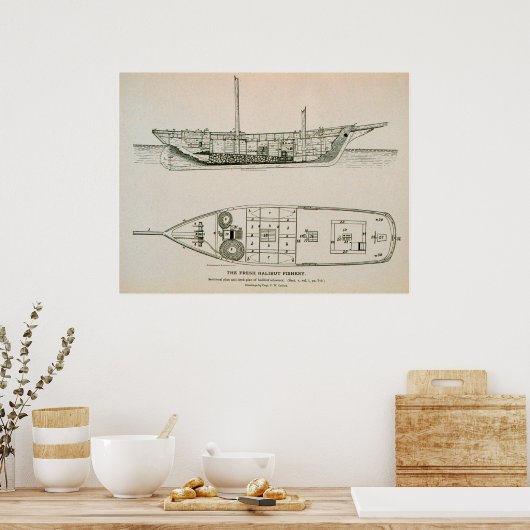 Affiche de la goélette Halibut (Cuisine)