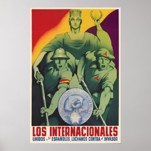 Affiche de la guerre civile espagnole Brigades int